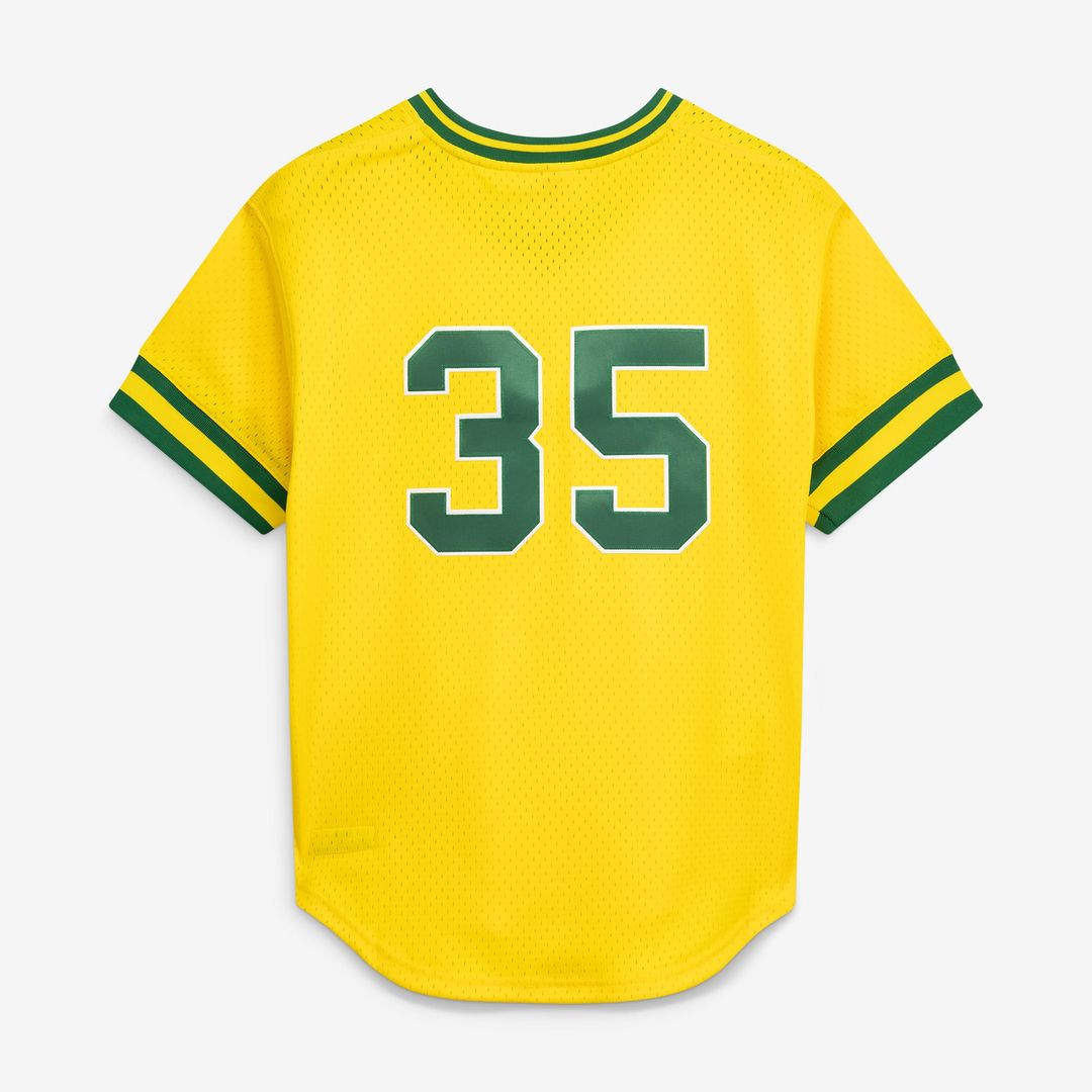 Rickey Henderson Athletics Mitchell & Ness Authentic Batting Practice Jersey - Yellow | MLB Fan Gear