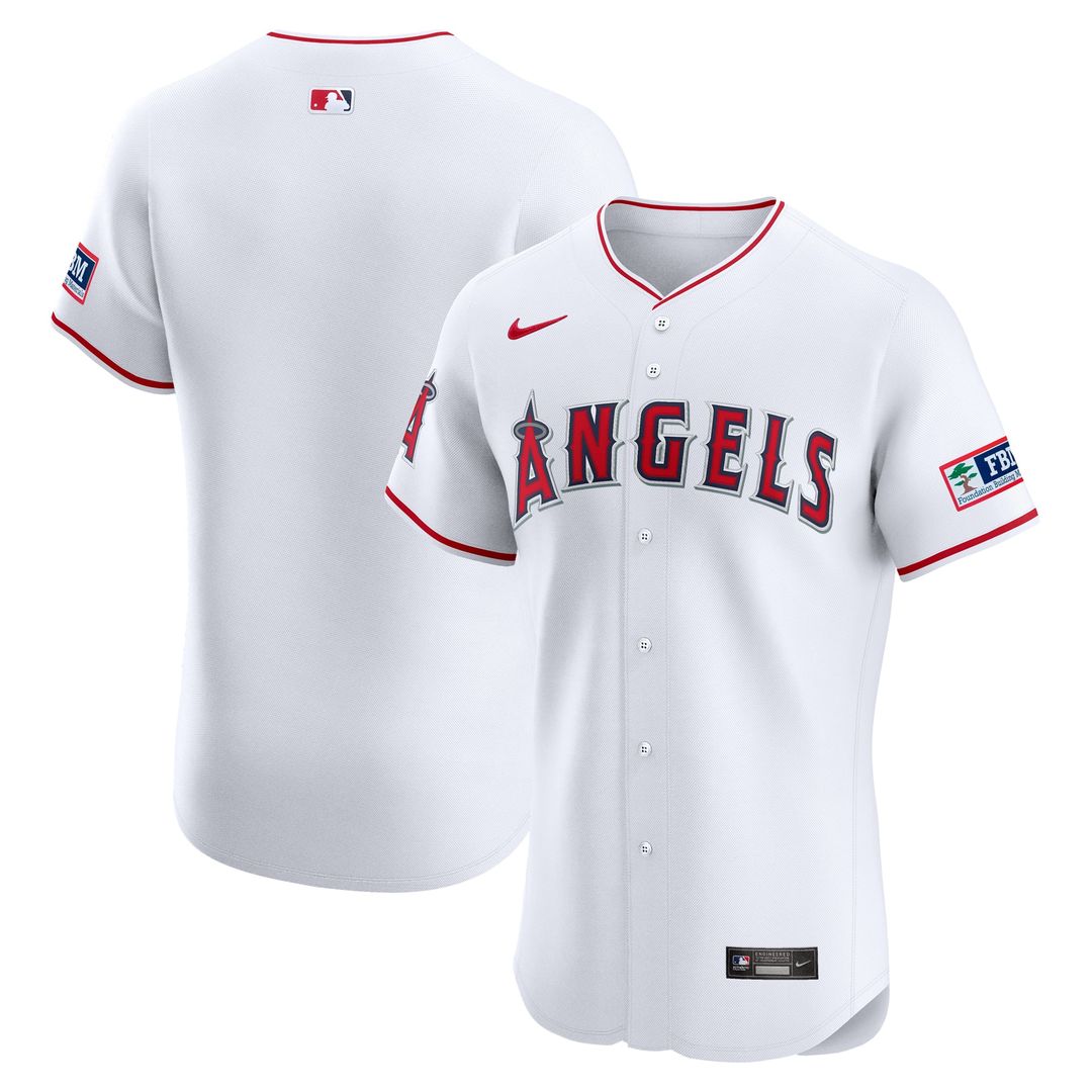 Los Angeles Angels Nike Home Elite Patch Jersey - White | MLB Fan Gear