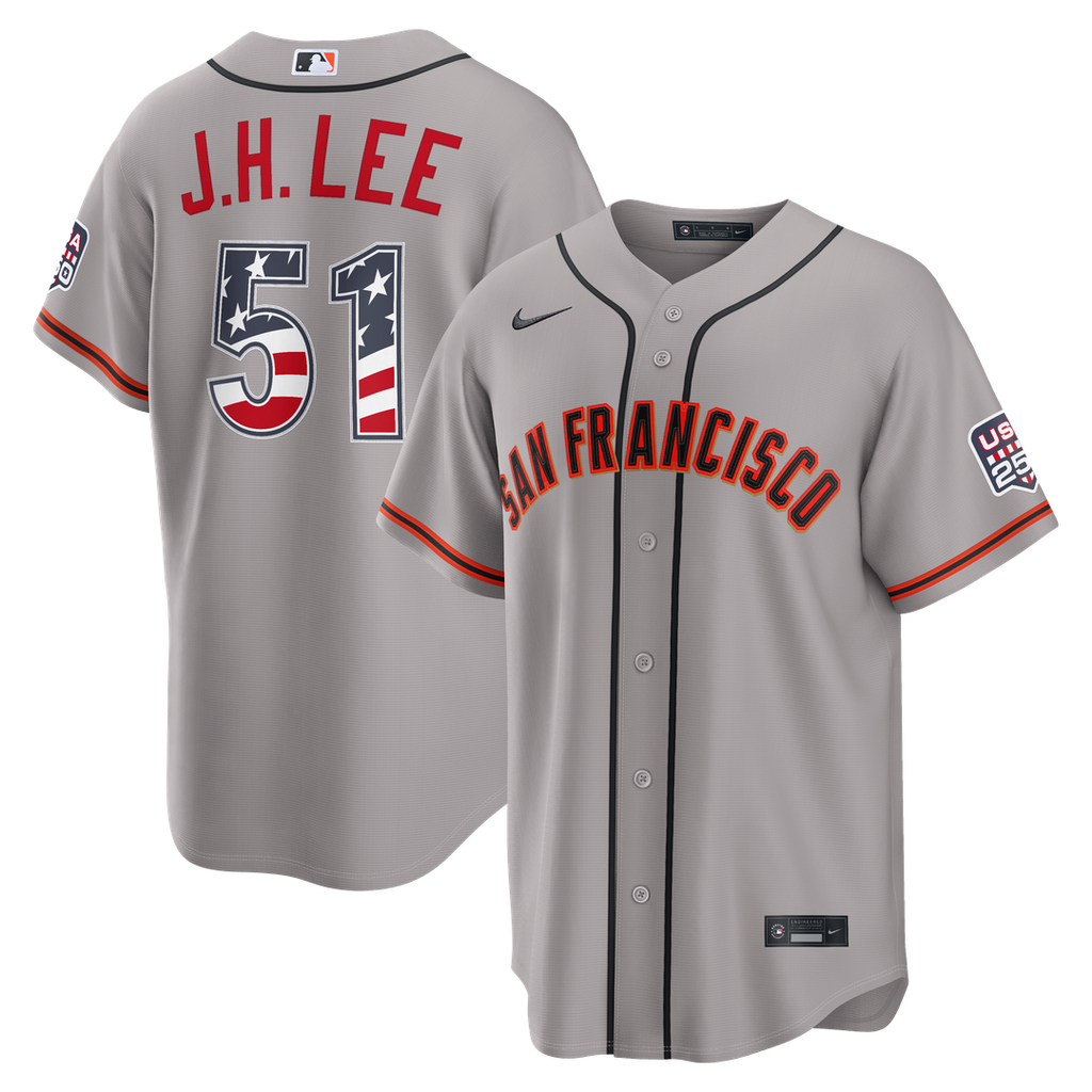 Jung Hoo Lee San Francisco Giants Nike USA 250 Fourth of July Road Stadium Jersey - Gray | MLB Fan Gear