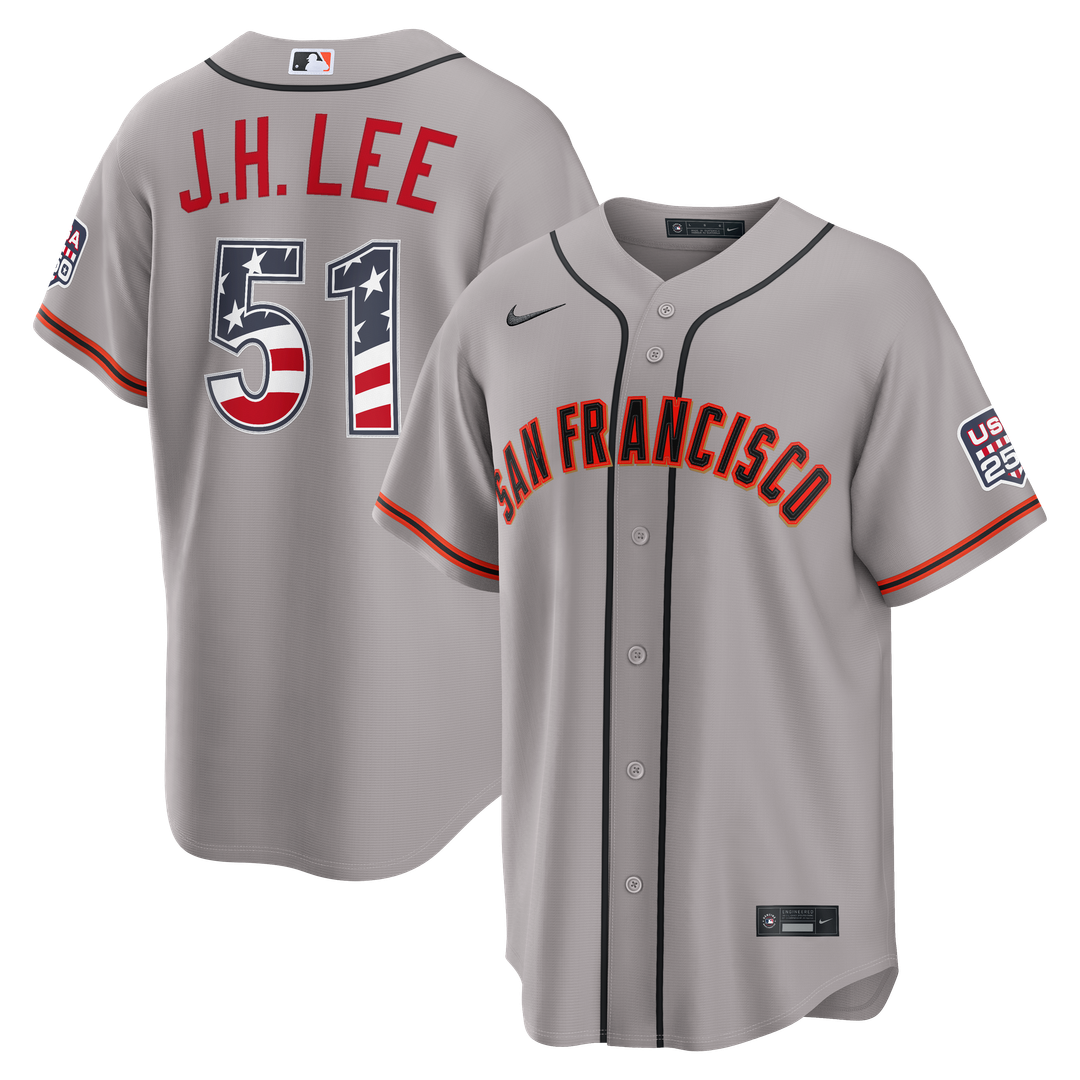 Jung Hoo Lee San Francisco Giants Nike USA 250 Fourth of July Road Stadium Jersey - Gray | MLB Fan Gear