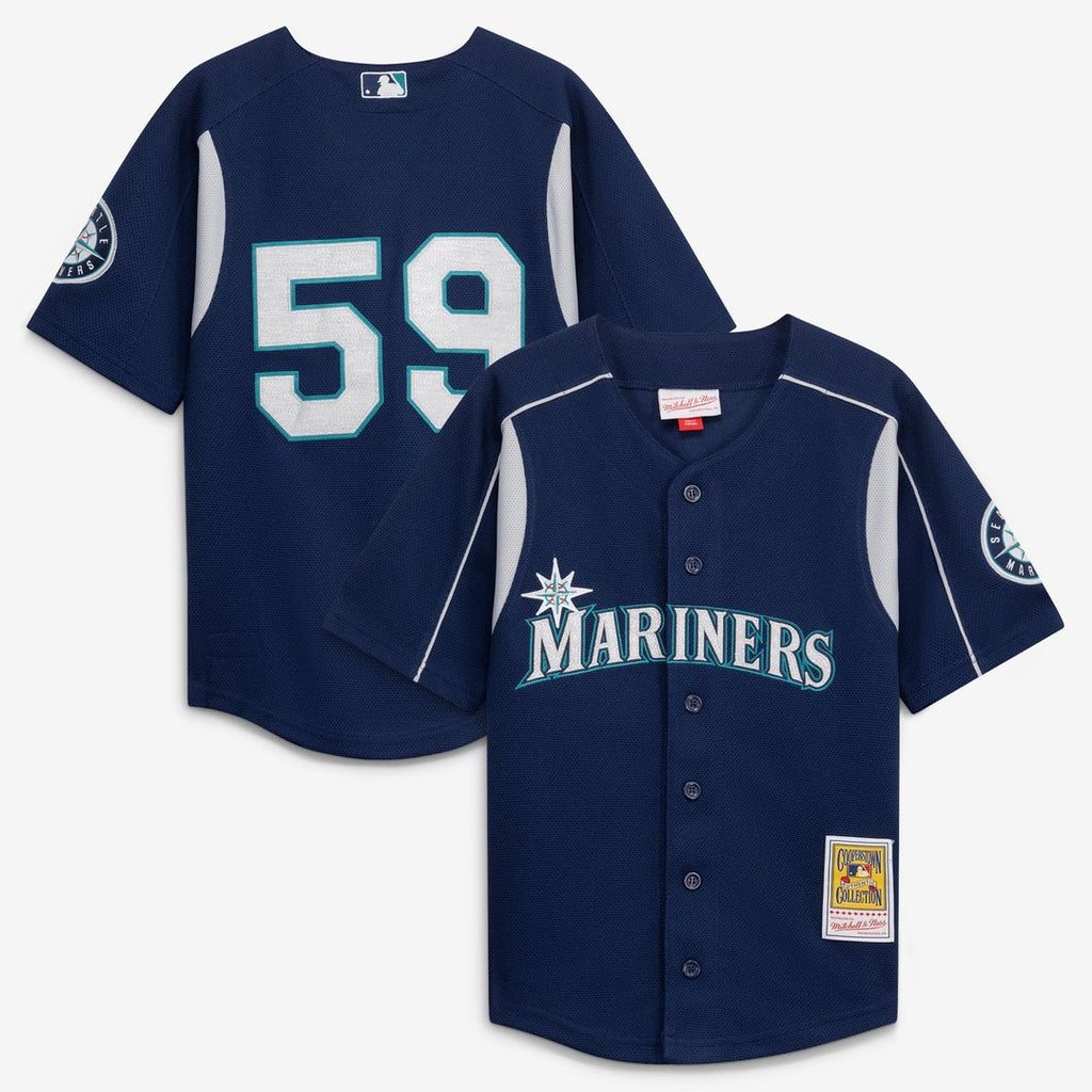 Felix Hernandez Seattle Mariners Mitchell & Ness Preschool Cooperstown Collection Batting Practice Jersey - Navy | MLB Fan Gear