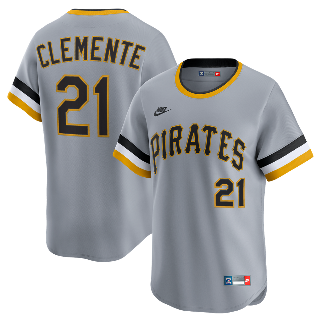 Roberto Clemente Pittsburgh Pirates Nike Throwback Cooperstown Collection Limited Jersey - Gray | MLB Fan Gear