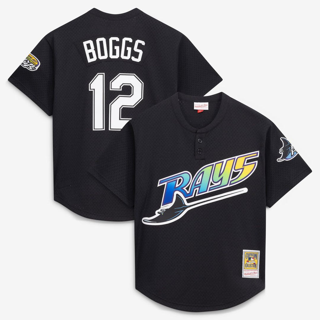 Wade Boggs Tampa Bay Rays Mitchell & Ness Authentic Batting Practice Jersey - Black | MLB Fan Gear