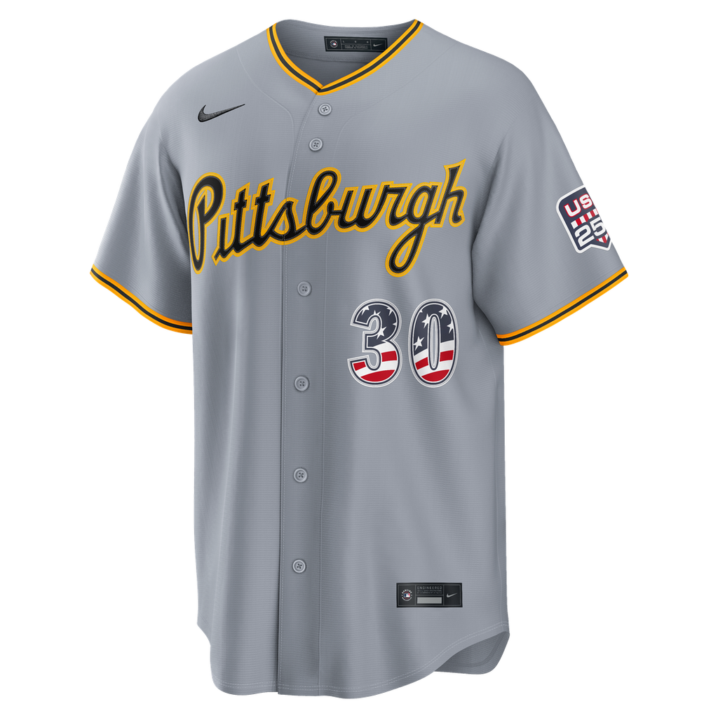 Paul Skenes Pittsburgh Pirates Nike USA 250 Fourth of July Road Stadium Jersey - Gray | MLB Fan Gear