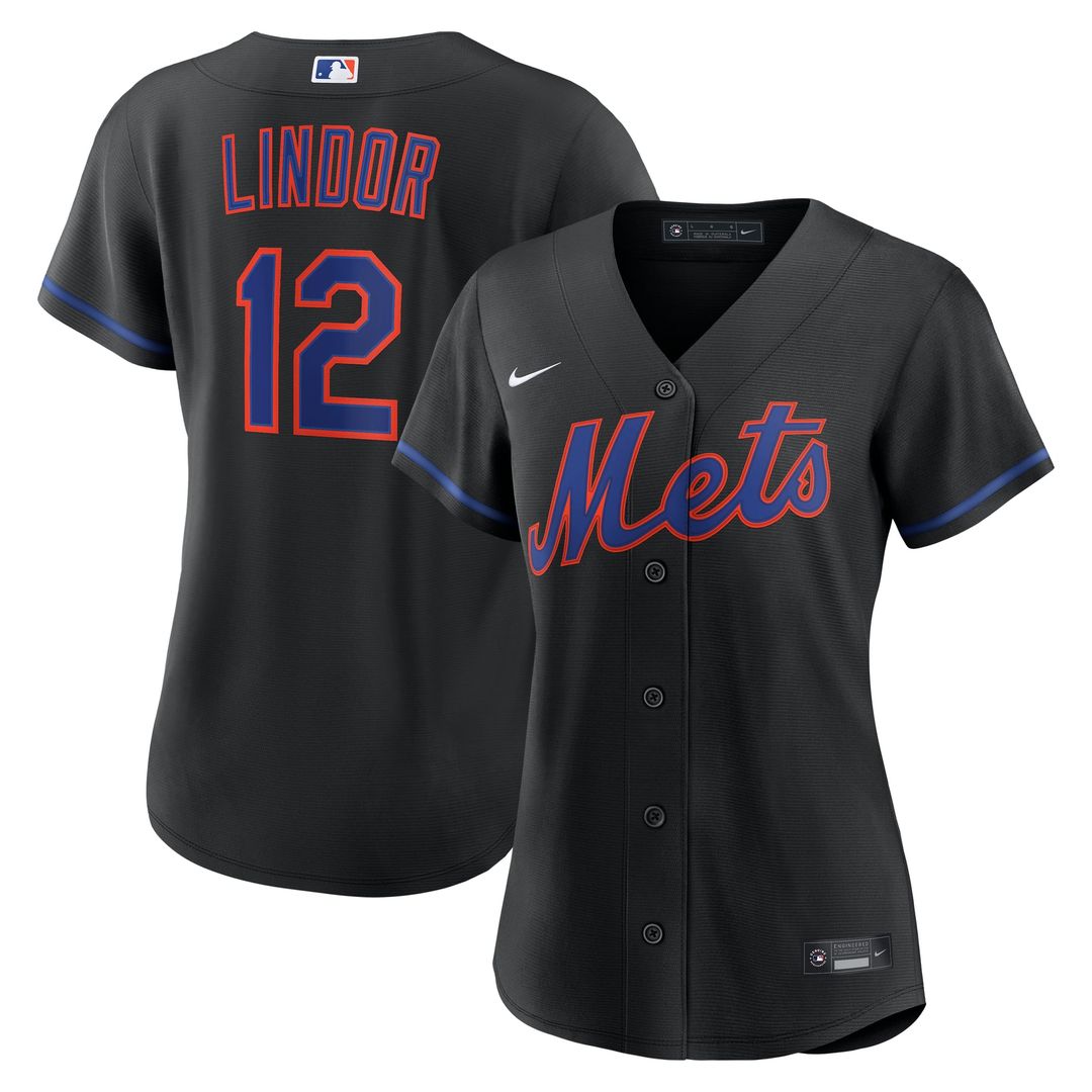 Francisco Lindor New York Mets Nike Women's Alternate Replica Jersey - Black | MLB Fan Gear