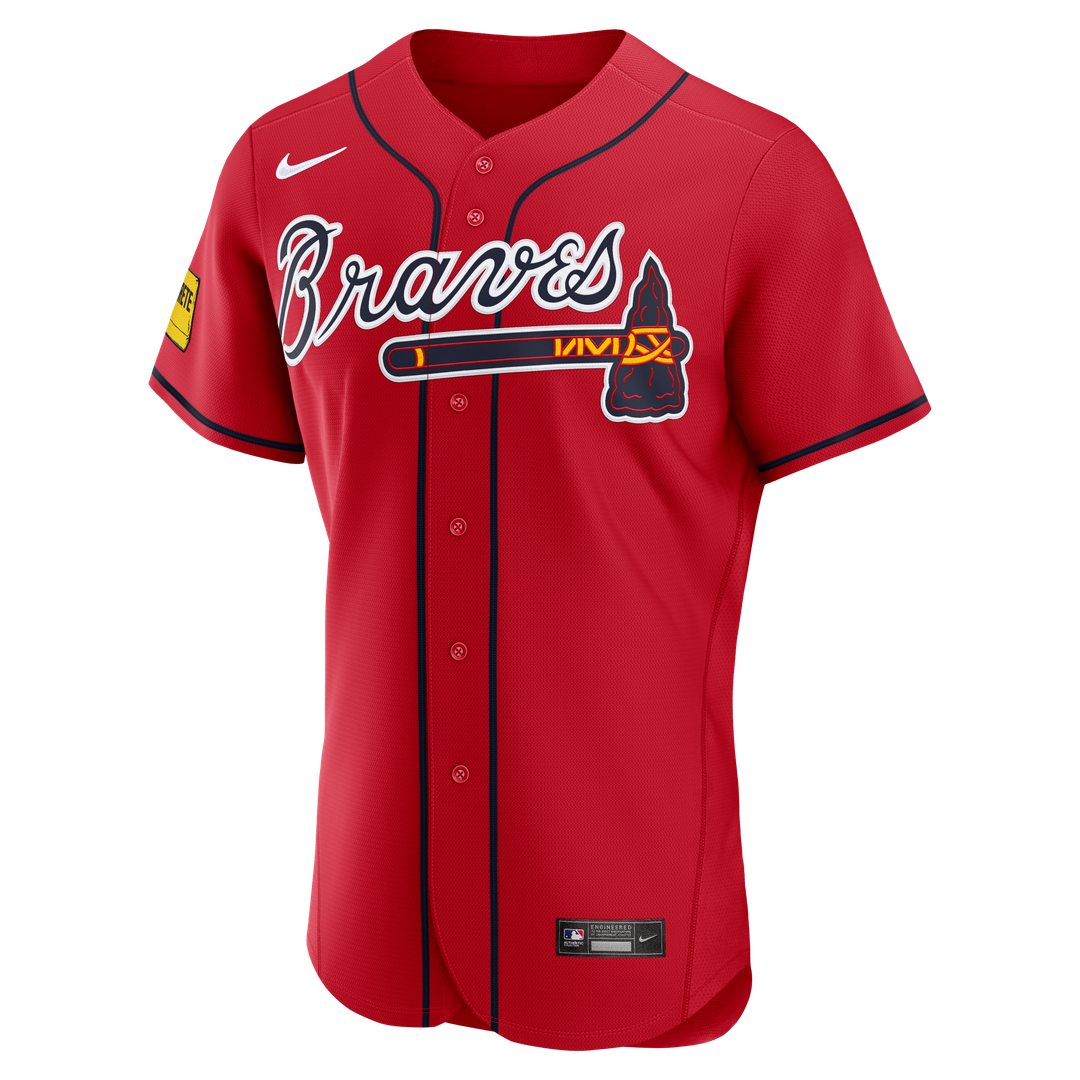 Ronald Acuña Jr. Atlanta Braves Nike Alternate Authentic Sponsor Patch Jersey - Red | MLB Fan Gear