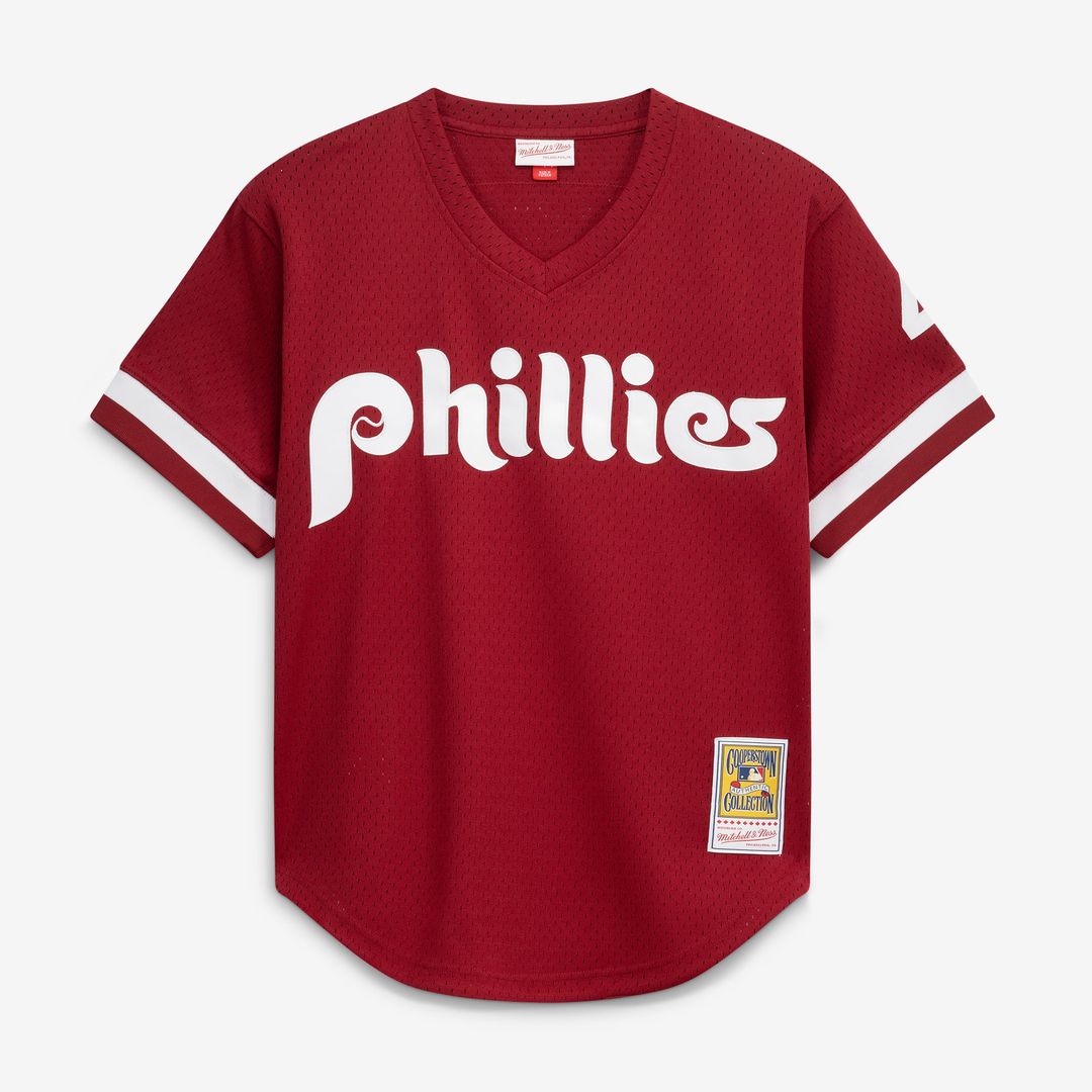 Lenny Dykstra Philadelphia Phillies Mitchell & Ness Authentic Batting Practice Jersey - Scarlet | MLB Fan Gear