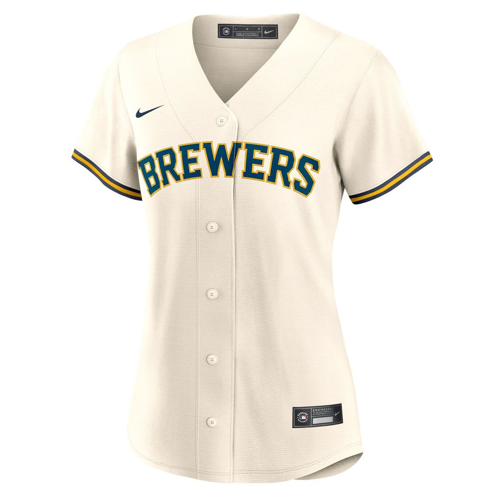 Joey Ortiz Milwaukee Brewers Nike Women's Home Replica Jersey - Cream | MLB Fan Gear