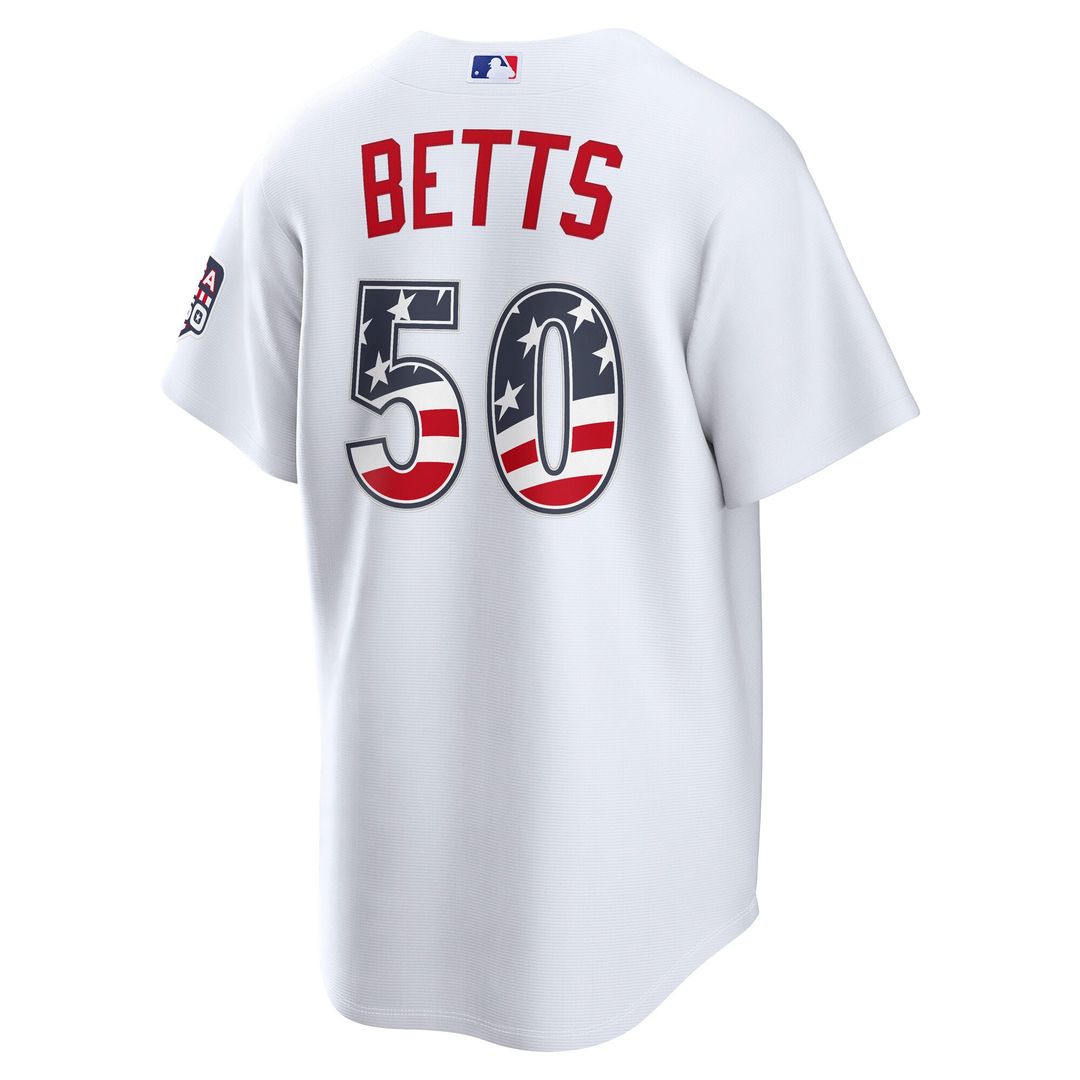 Mookie Betts Los Angeles Dodgers Nike USA 250 Fourth of July Home Stadium Jersey - White | MLB Fan Gear