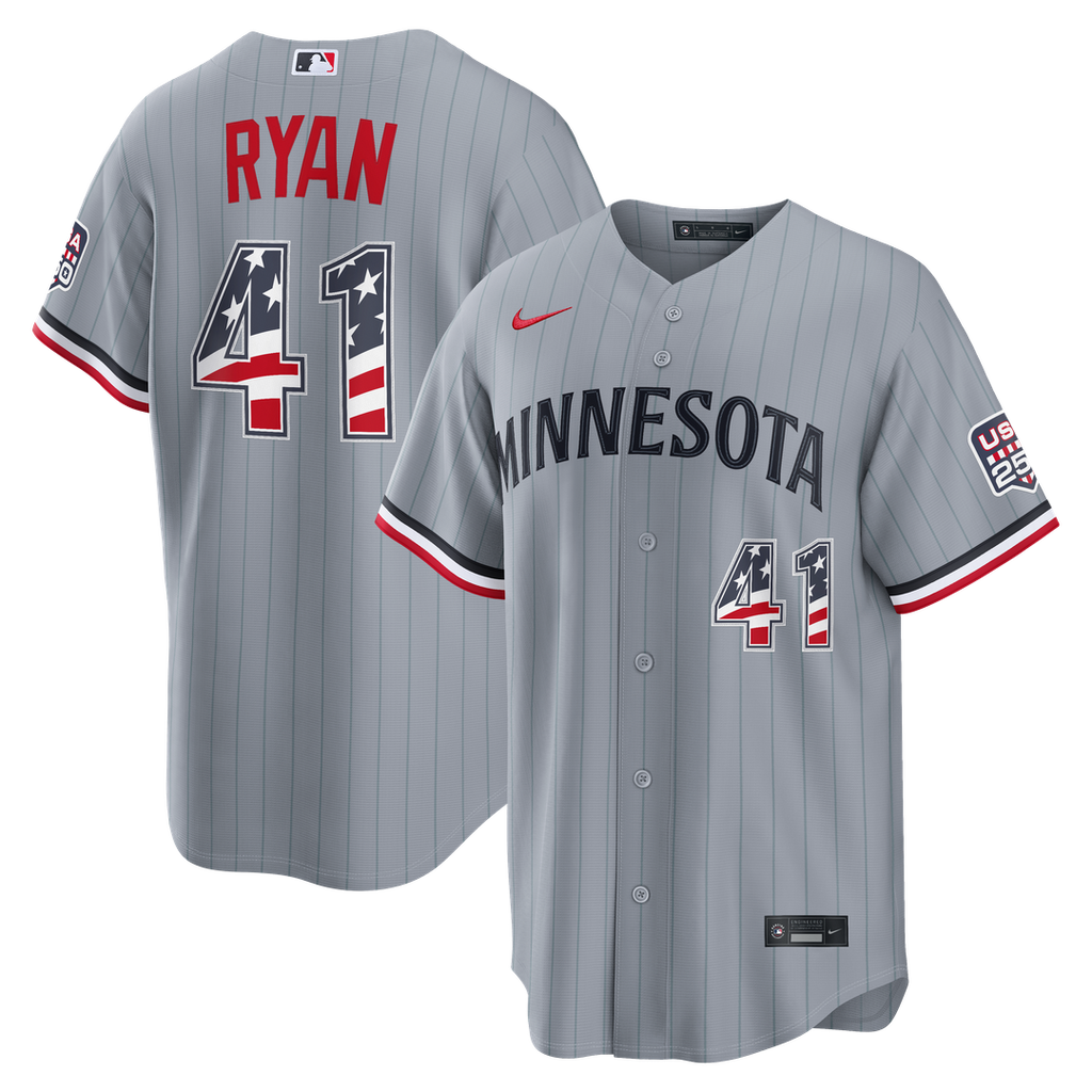 Joe Ryan Minnesota Twins Nike USA 250 Fourth of July Road Stadium Jersey - Gray | MLB Fan Gear