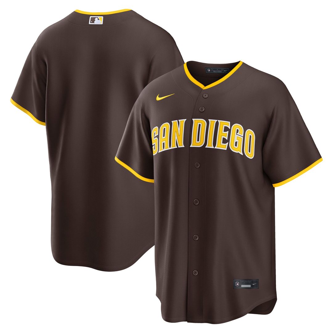 San Diego Padres Nike Road Replica Jersey - Brown | MLB Fan Gear