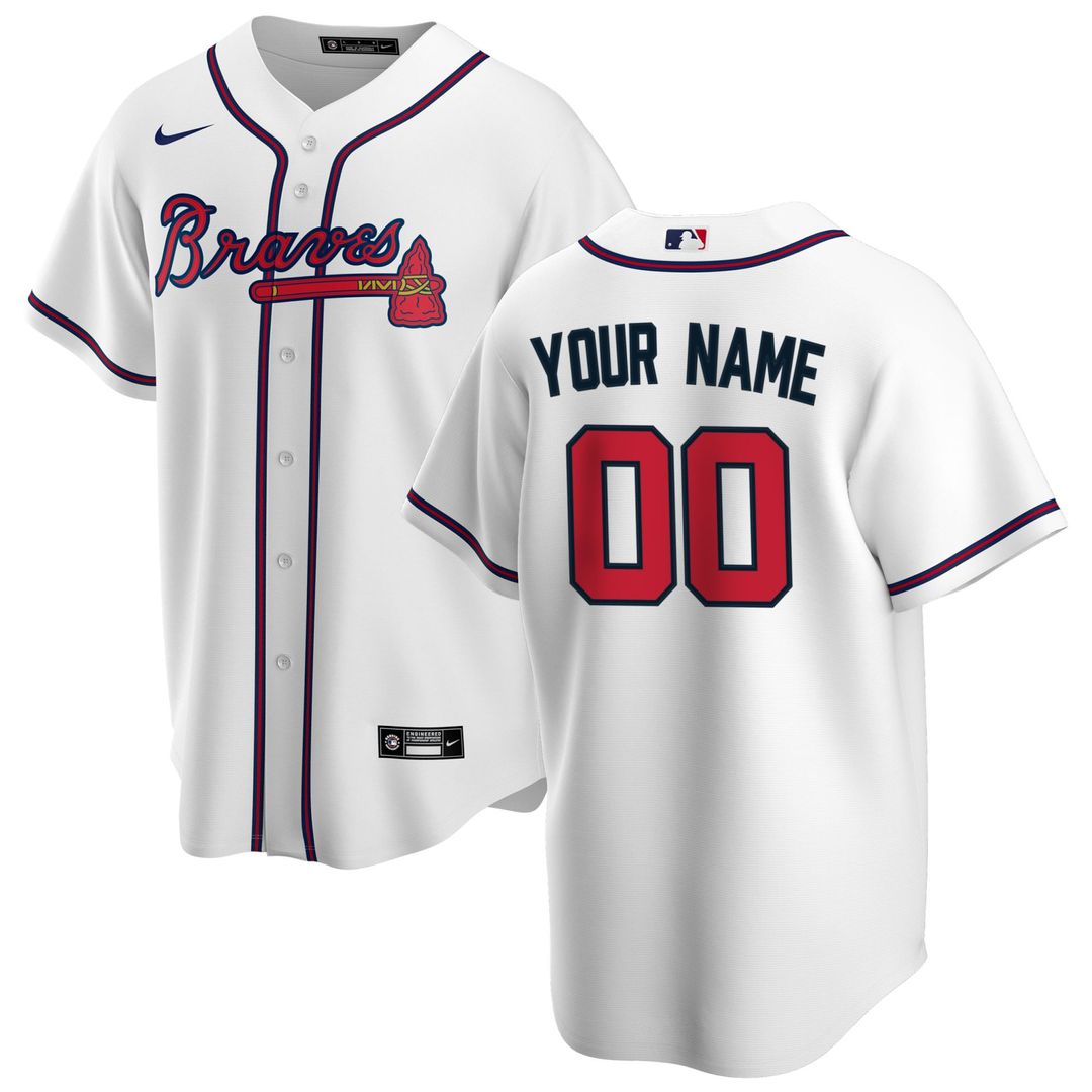 Atlanta Braves Nike Home Replica Custom Jersey - White | MLB Fan Gear