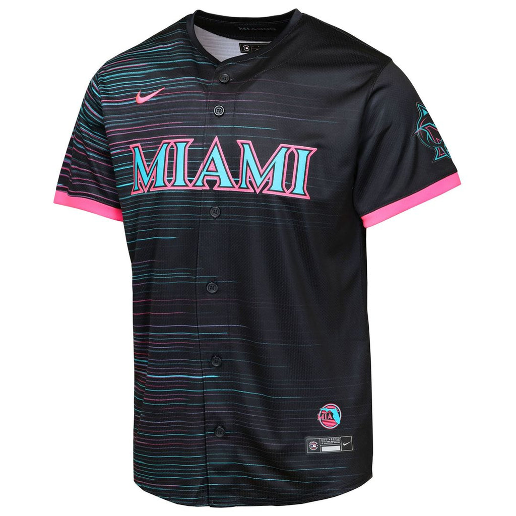 Miami Marlins Youth 2025 City Connect Limited Jersey - Black | Nike MLB Fan Gear