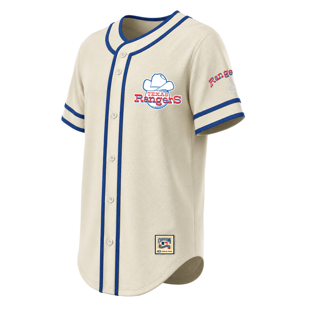 Texas Rangers Stitches Throwback Fashion Jersey - Natural | MLB Fan Gear