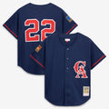 Bo Jackson California Angels Mitchell & Ness Cooperstown Collection Mesh Batting Practice Button-Up Jersey - Navy | MLB Fan Gear