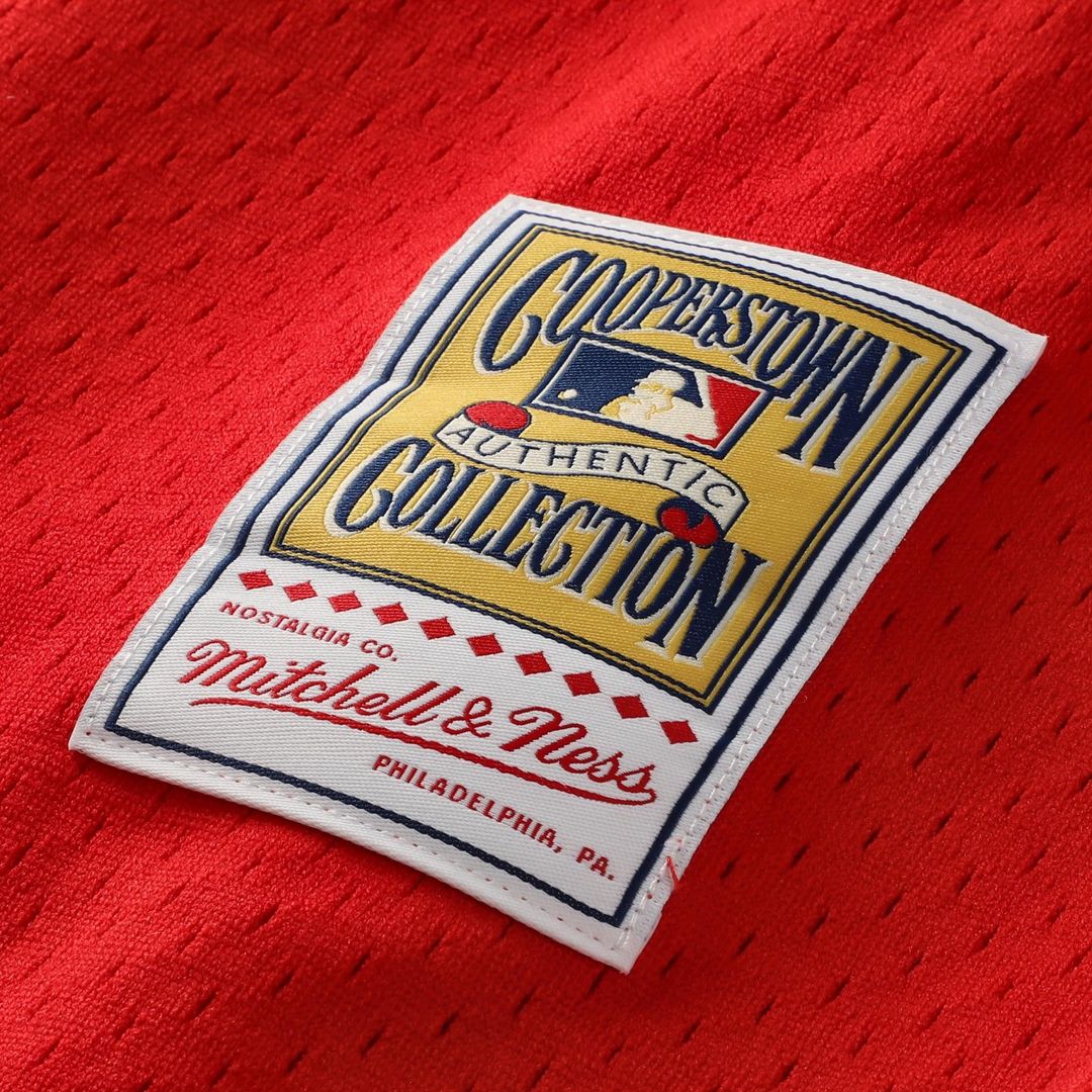 Jimmy Rollins Philadelphia Phillies Mitchell & Ness Cooperstown Mesh Batting Practice Button-Up Jersey - Red | MLB Fan Gear