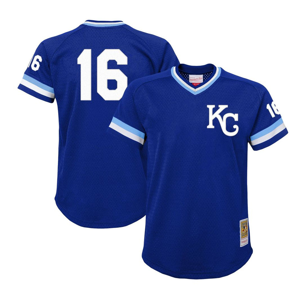 Bo Jackson Kansas City Royals Mitchell & Ness Youth Cooperstown Collection Mesh Batting Practice Jersey - Royal | MLB Fan Gear