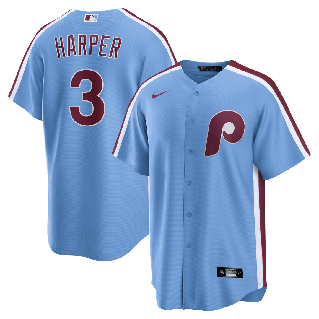 Bryce Harper Philadelphia Phillies Nike Alternate Replica Jersey - Light Blue | MLB Fan Gear