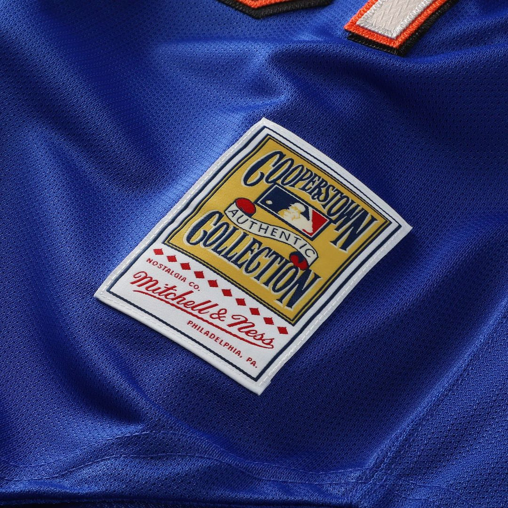 Mike Piazza New York Mets Mitchell & Ness Cooperstown Collection Mesh Batting Practice Button-Up Jersey - Orange | MLB Fan Gear