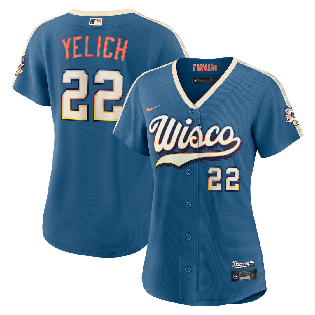Christian Yelich Milwaukee Brewers Nike Women's 2026 City Connect Stadium Jersey - Mineral Blue | MLB Fan Gear