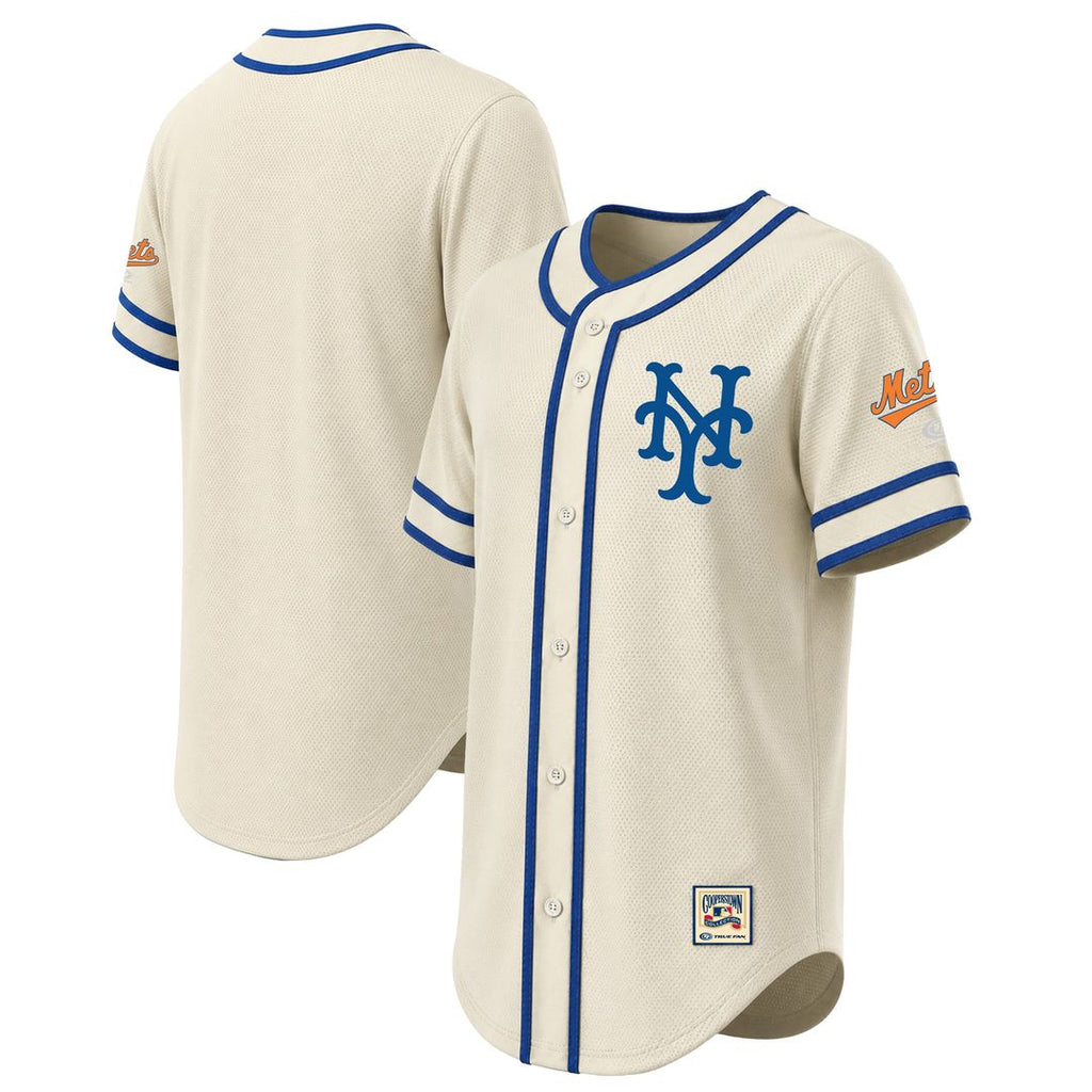 New York Mets Stitches Throwback Fashion Jersey - Natural | MLB Fan Gear