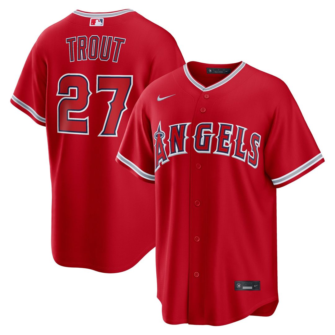Mike Trout Los Angeles Angels Nike Alternate Replica Jersey - Red | MLB Fan Gear