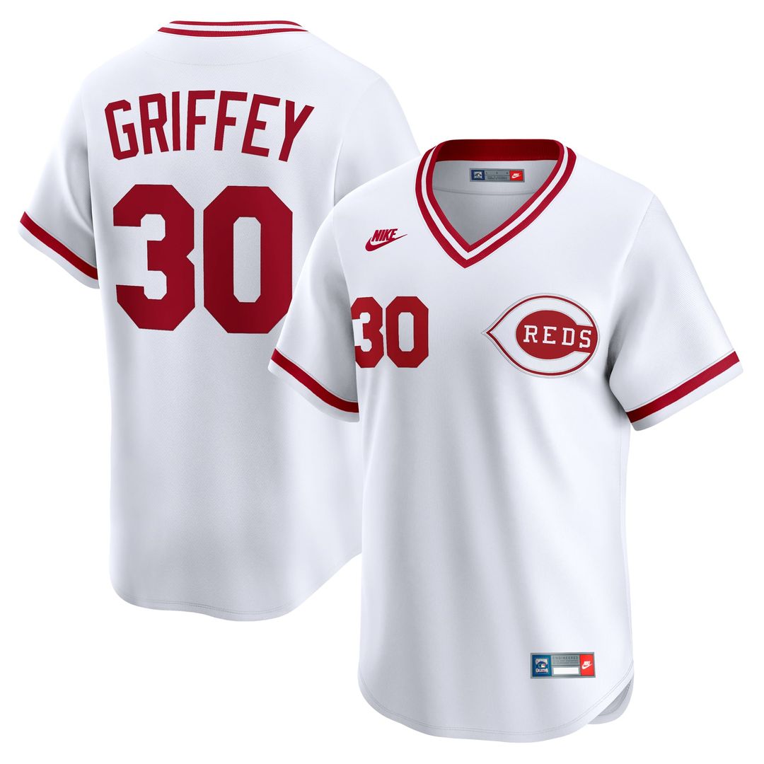 Ken Griffey Cincinnati Reds Nike Throwback Cooperstown Collection Limited Jersey - White | MLB Fan Gear