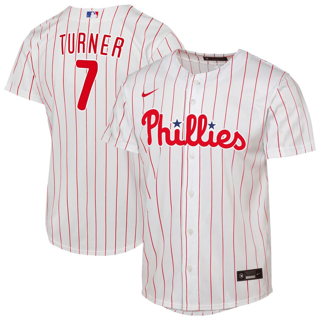 Trea Turner Philadelphia Phillies Nike Youth Home Replica Player Jersey - White | MLB Fan Gear