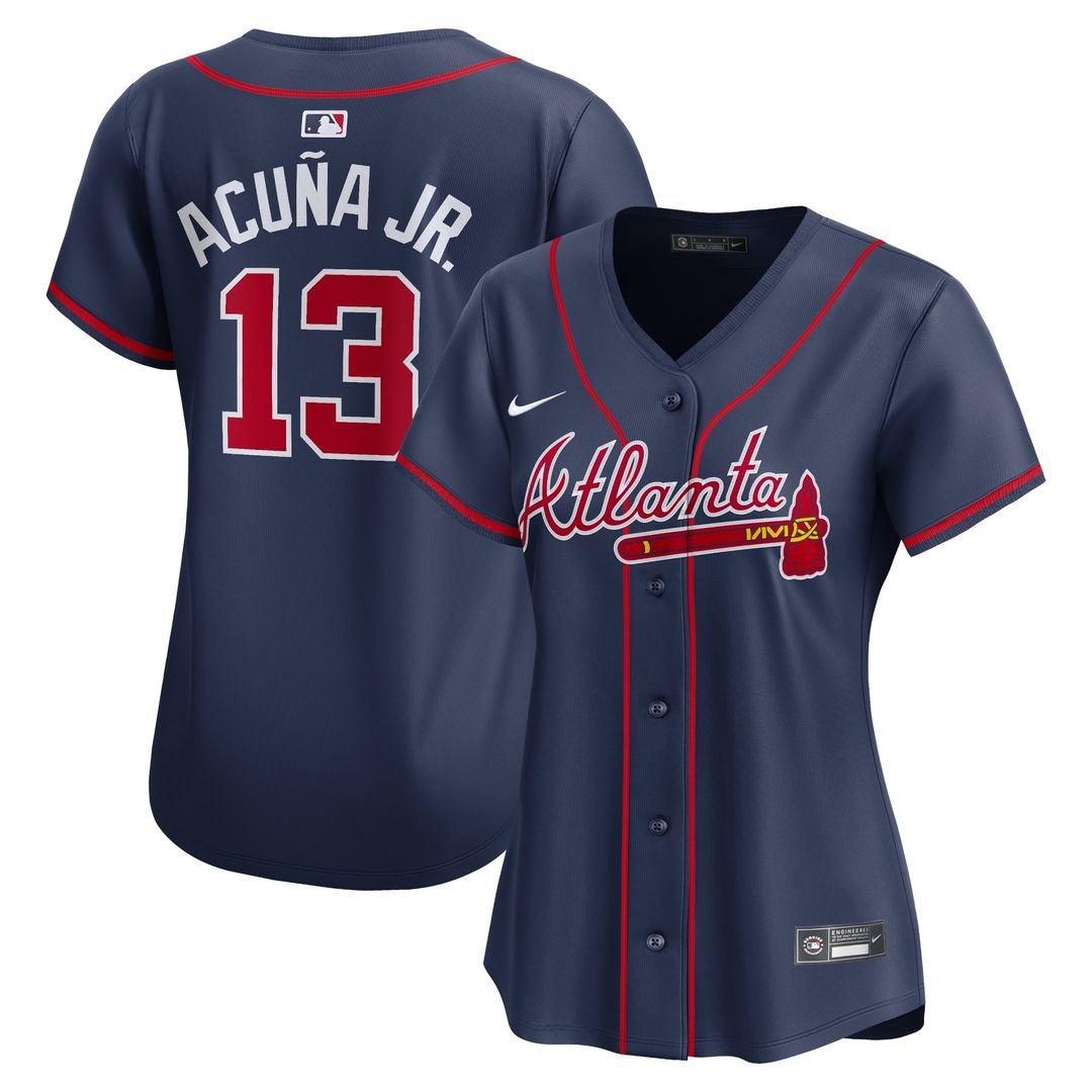 Ronald Acuña Jr. Atlanta Braves Nike Women's Alternate Limited Player Jersey – Navy | MLB Fan Gear
