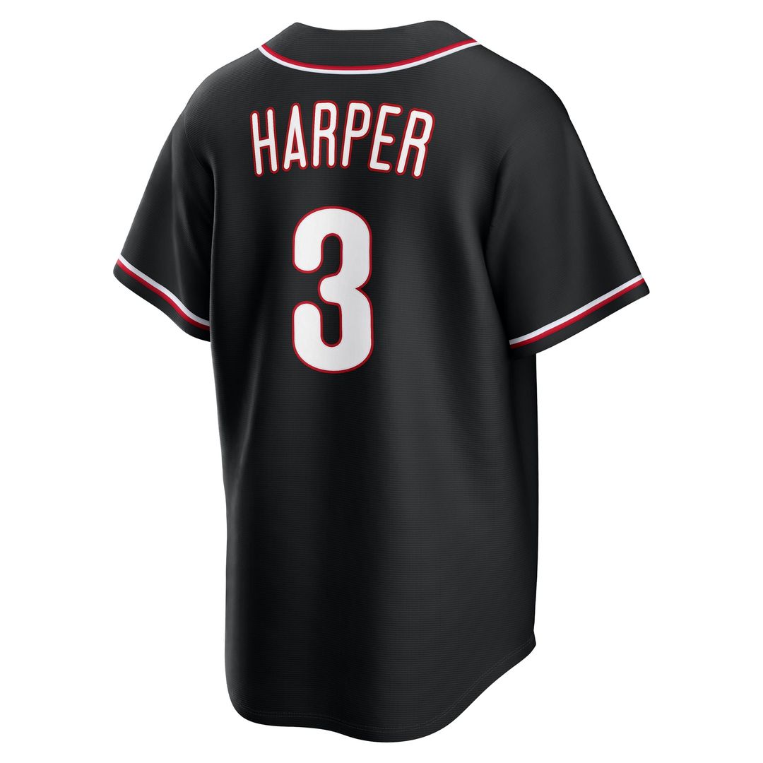 Bryce Harper Philadelphia Phillies Nike Fashion Replica Black Out Jersey | MLB Fan Gear
