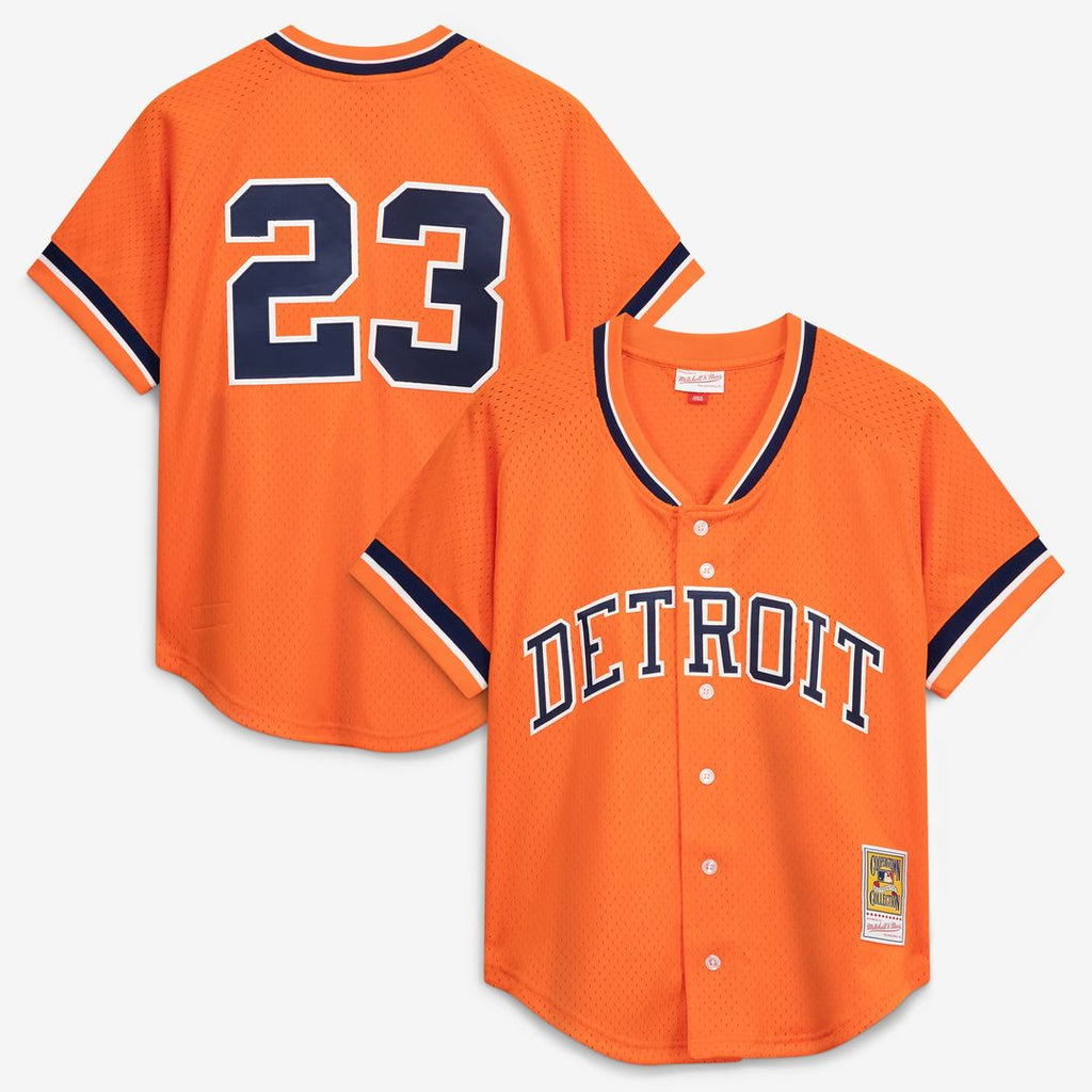 Kirk Gibson Detroit Tigers Mitchell & Ness Cooperstown Collection Mesh Batting Practice Button-Up Jersey - Orange | MLB Fan Gear
