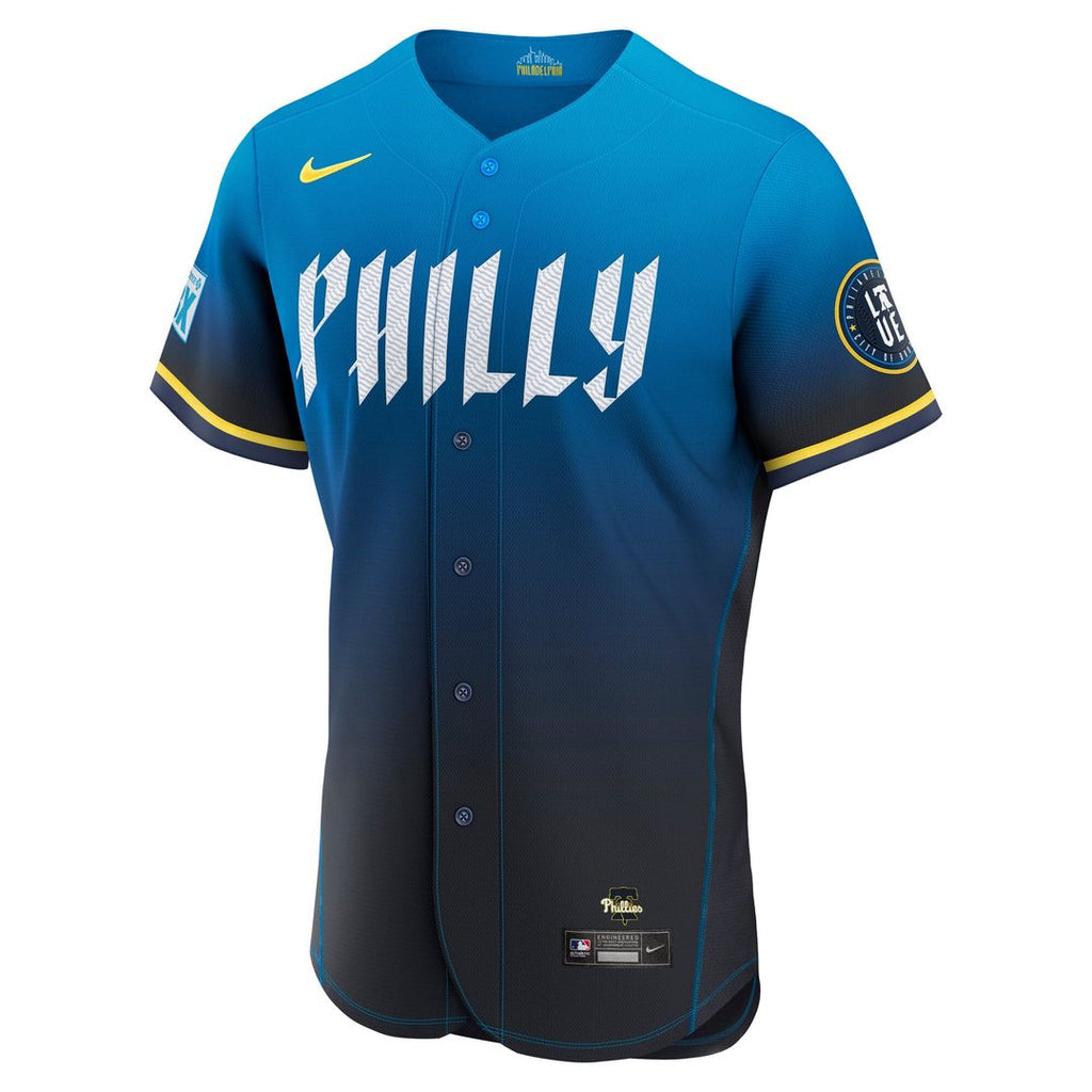 Kyle Schwarber Philadelphia Phillies Nike City Connect Authentic Sponsor Patch Jersey - Navy | MLB Fan Gear