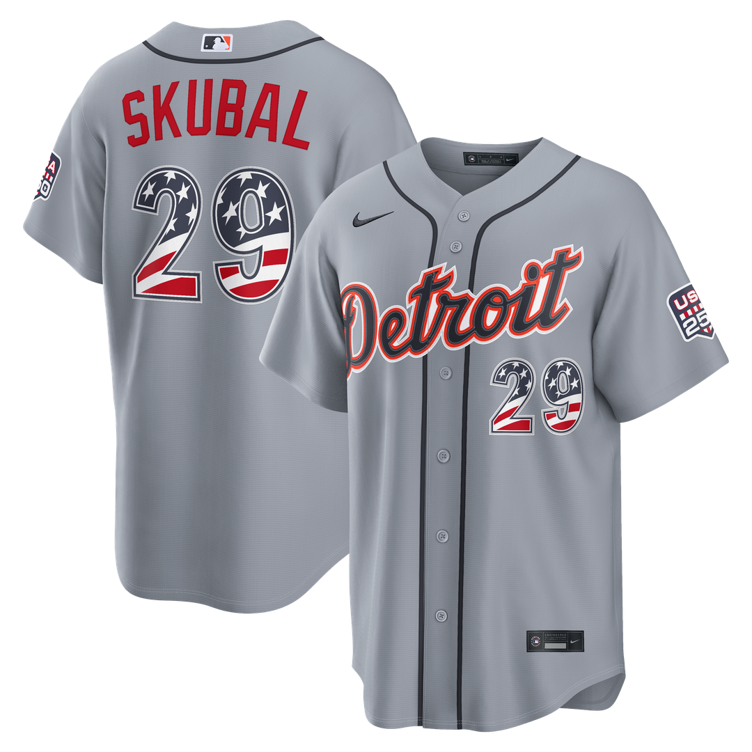 Tarik Skubal Detroit Tigers Nike USA 250 Fourth of July Road Stadium Jersey - Gray | MLB Fan Gear