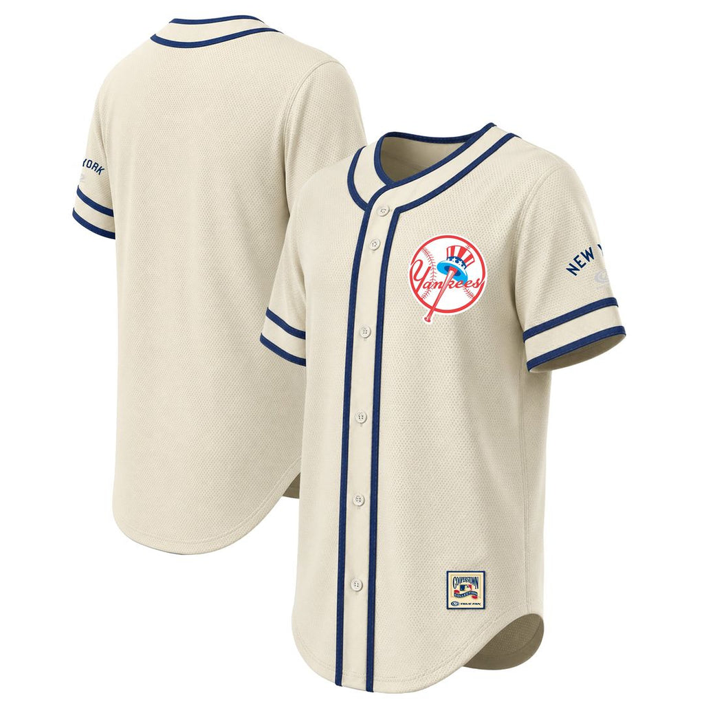 New York Yankees Stitches Throwback Fashion Jersey - Natural | MLB Fan Gear