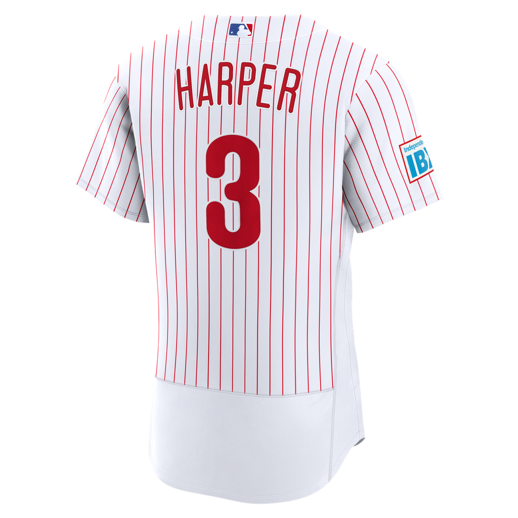 Bryce Harper Philadelphia Phillies Nike Home Authentic Sponsor Patch Jersey - White | MLB Fan Gear