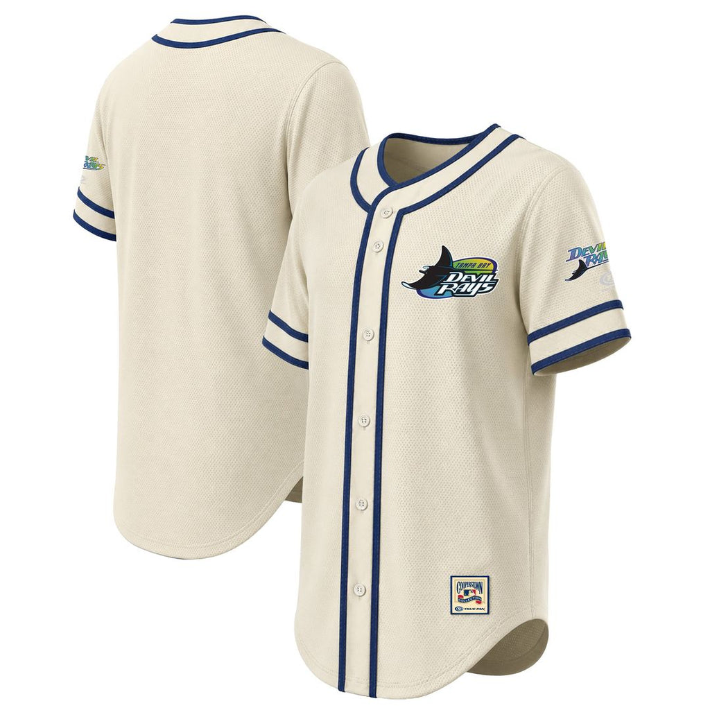 Tampa Bay Rays Stitches Throwback Fashion Jersey - Natural | MLB Fan Gear