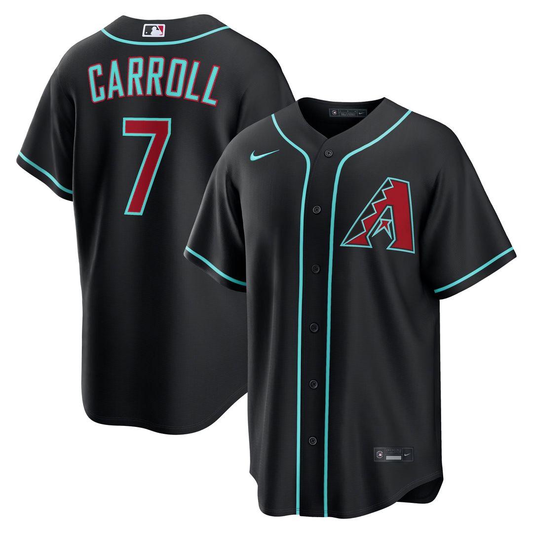 Corbin Carroll Arizona Diamondbacks Nike Alternate Replica Jersey - Black | MLB Fan Gear