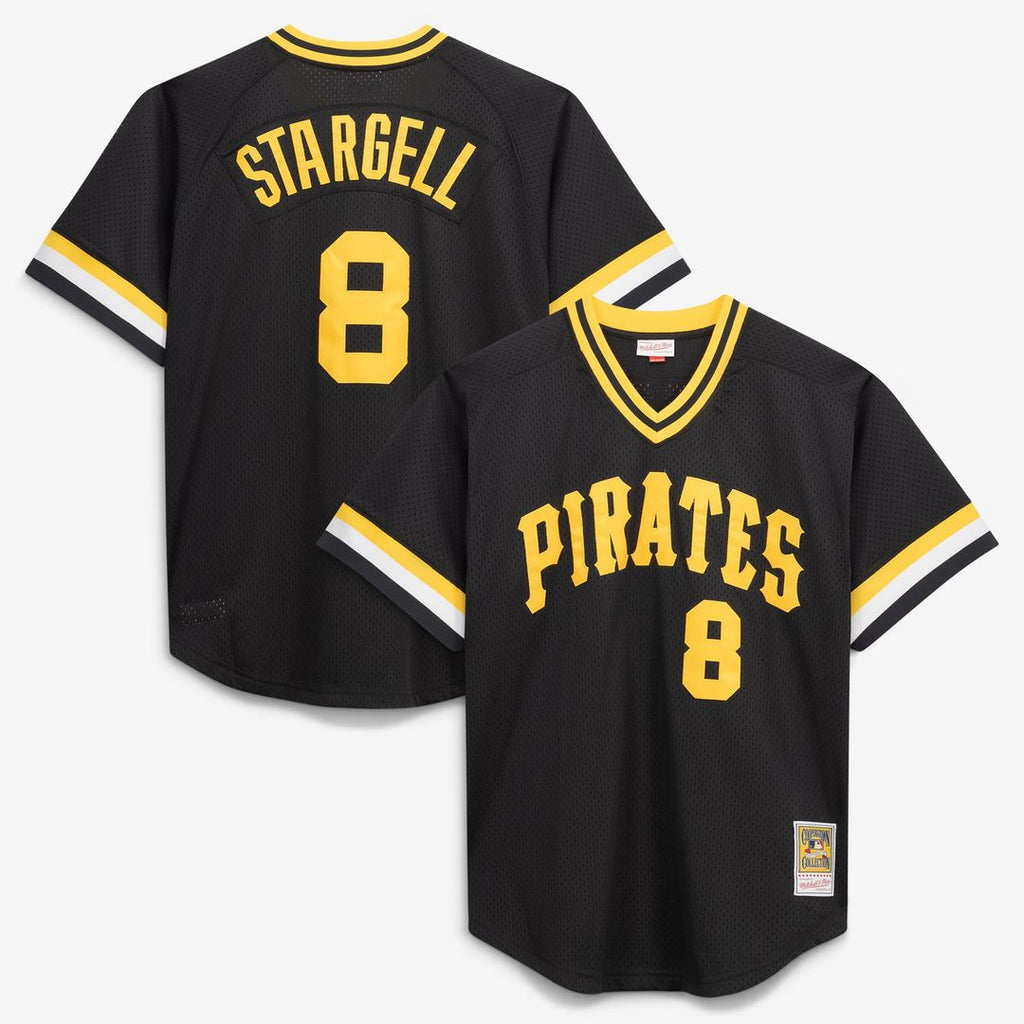 Willie Stargell Pittsburgh Pirates Mitchell & Ness Cooperstown Collection Big & Tall Mesh Batting Practice Jersey - Black | MLB Fan Gear