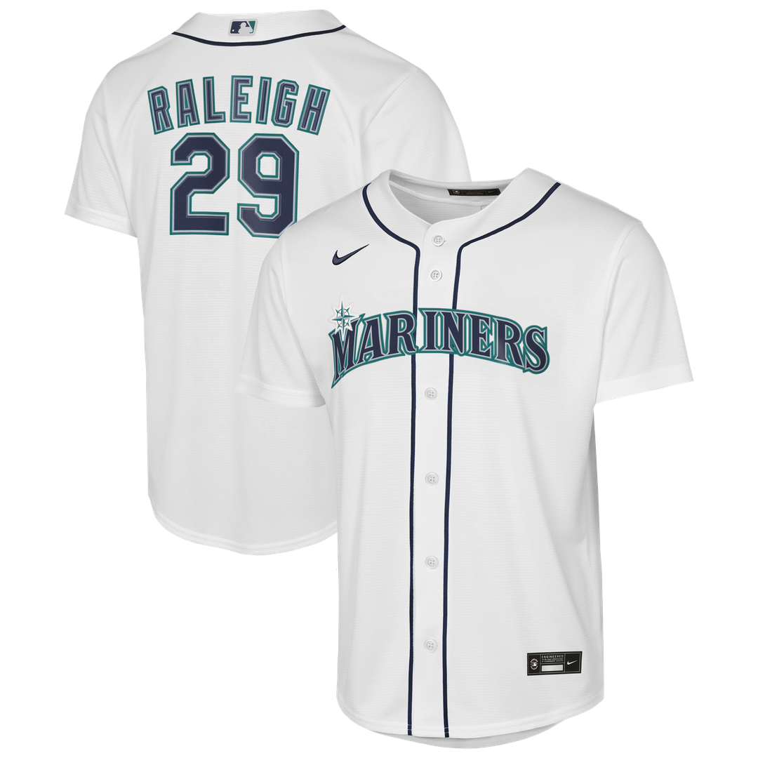 Cal Raleigh Seattle Mariners Nike Youth Home Baseline Jersey - White | MLB Fan Gear