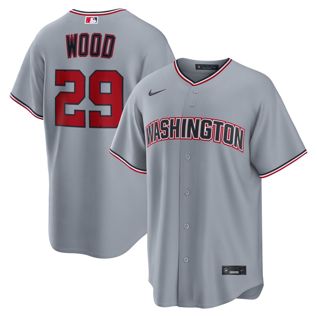 James Wood Washington Nationals Nike Road Replica Jersey - Gray | MLB Fan Gear