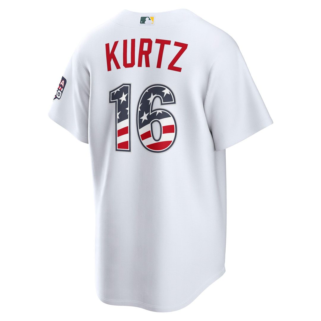 Nick Kurtz Athletics Nike USA 250 Fourth of July Home Stadium Jersey - White | MLB Fan Gear