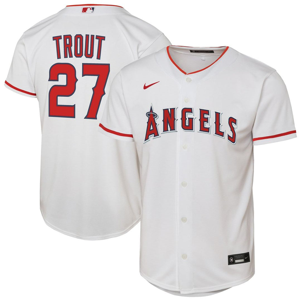 Mike Trout Los Angeles Angels Nike Youth Home Replica Player Jersey - White | MLB Fan Gear