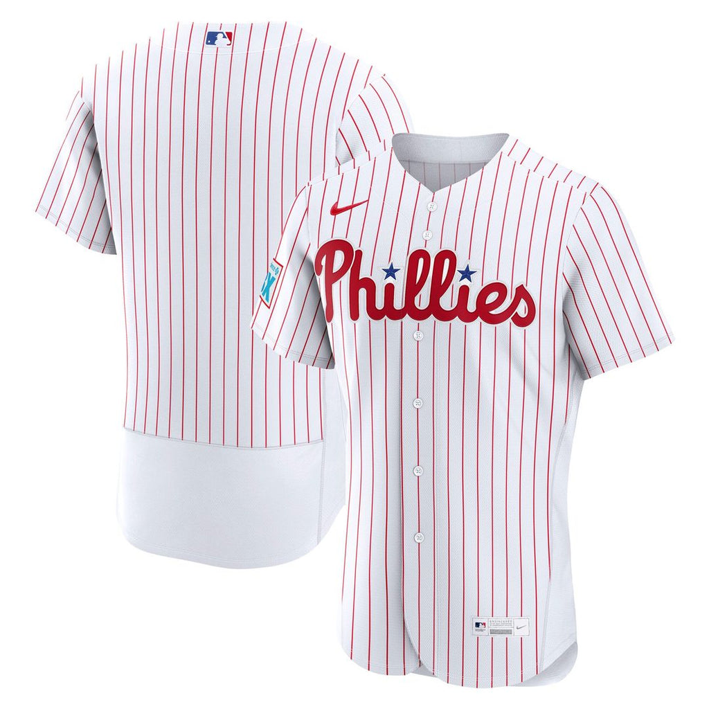 Philadelphia Phillies Nike Home Sponsor Patch Authentic Jersey - White | MLB Fan Gear