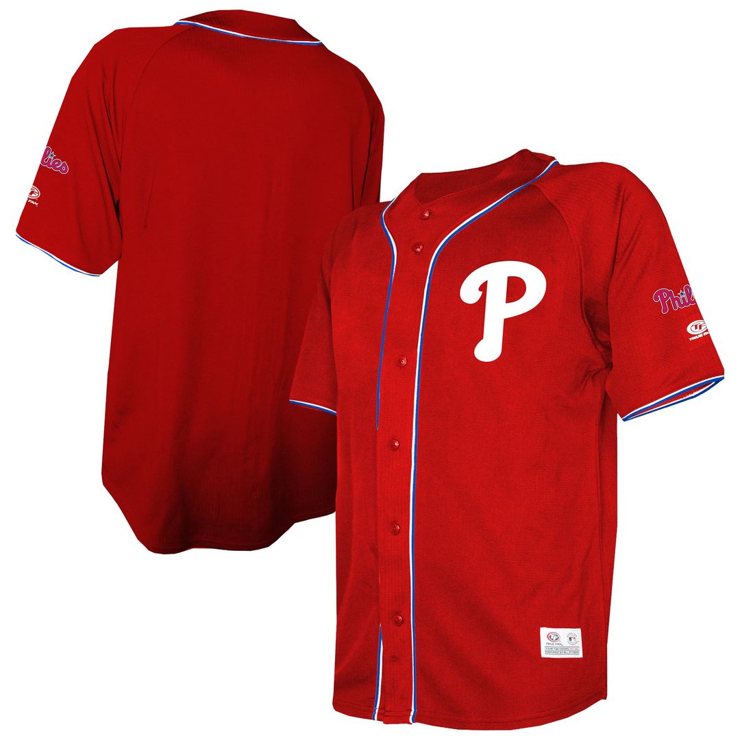 Philadelphia Phillies Stitches Team Color Full-Button Fashion Jersey - Red | MLB Fan Gear
