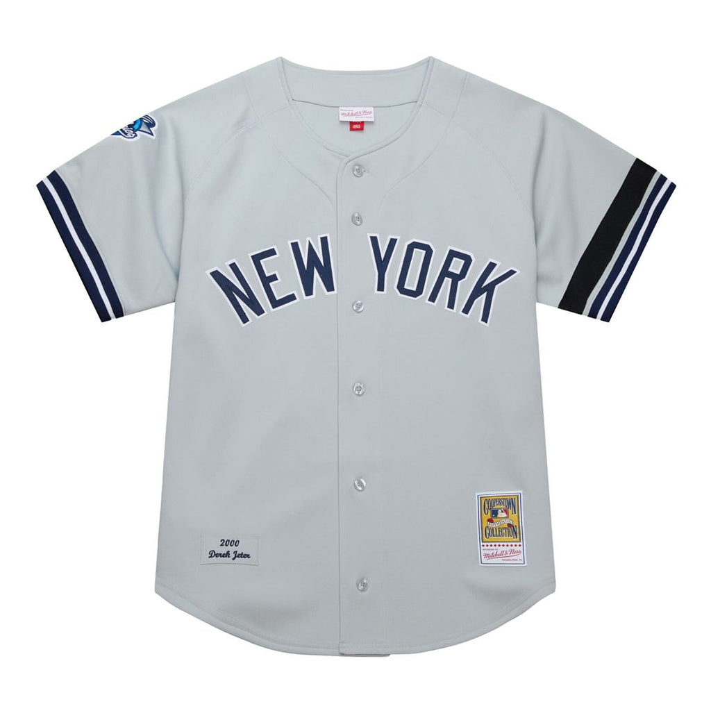 Derek Jeter New York Yankees Mitchell & Ness Cooperstown Collection 2000 World Series Authentic Jersey - Gray | MLB Fan Gear