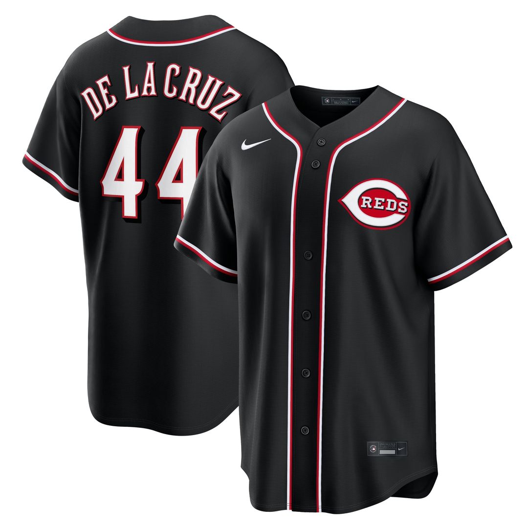Elly De La Cruz Cincinnati Reds Nike Fashion Replica Black Out Jersey | MLB Fan Gear