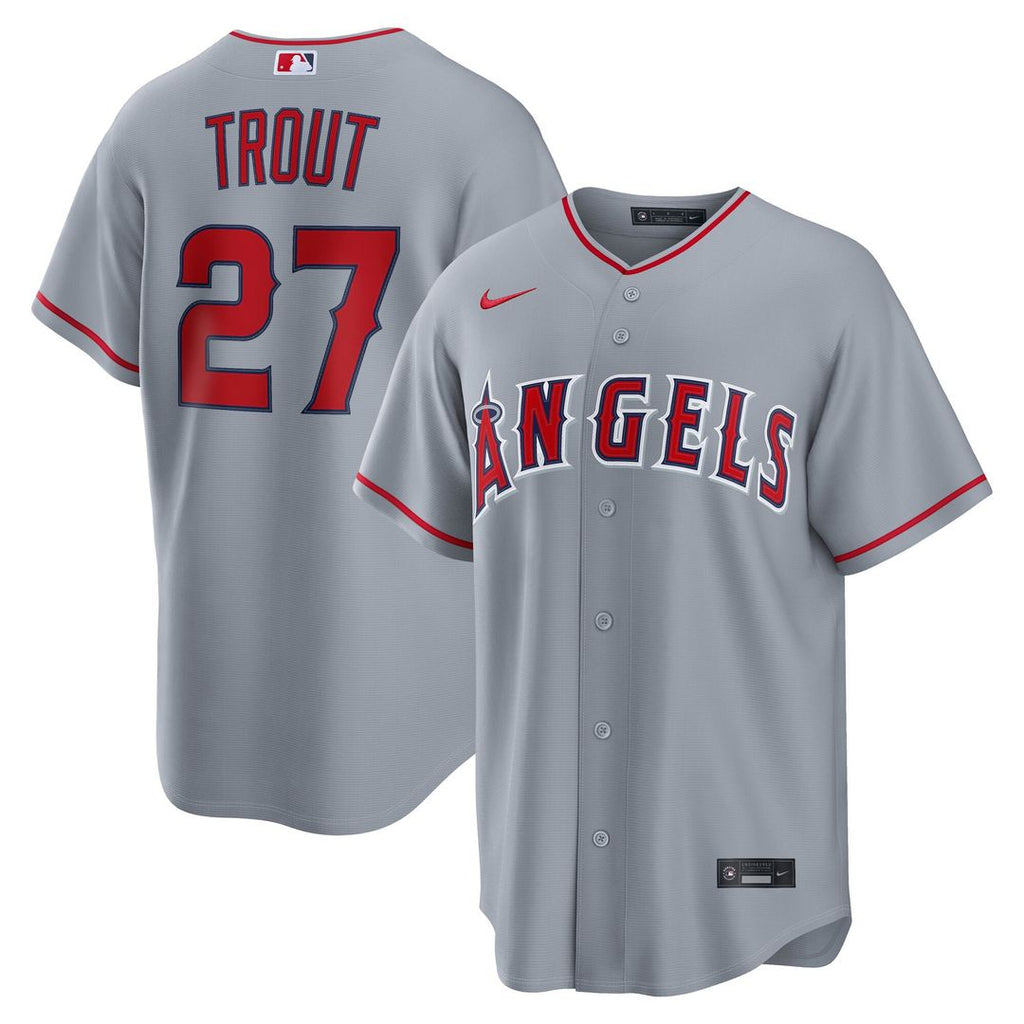 Mike Trout Los Angeles Angels Nike Road Replica Jersey - Gray | MLB Fan Gear
