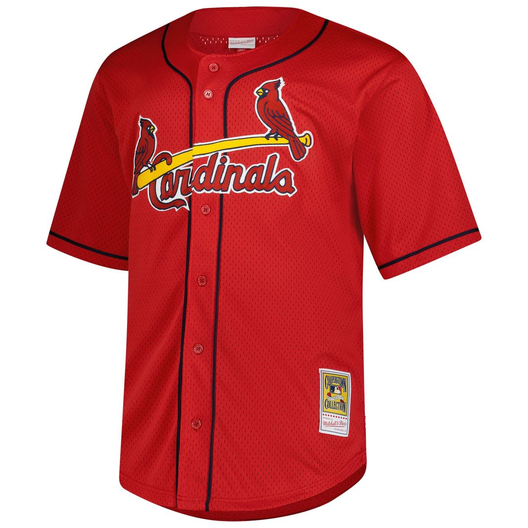Mark McGwire St. Louis Cardinals Mitchell & Ness Big & Tall Cooperstown Mesh Batting Practice Jersey - Red | MLB Fan Gear