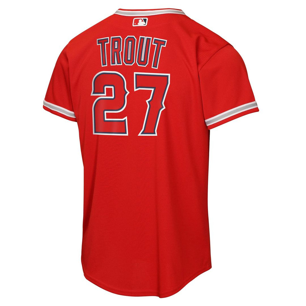 Mike Trout Los Angeles Angels Nike Youth Alternate Replica Jersey - Red | MLB Fan Gear