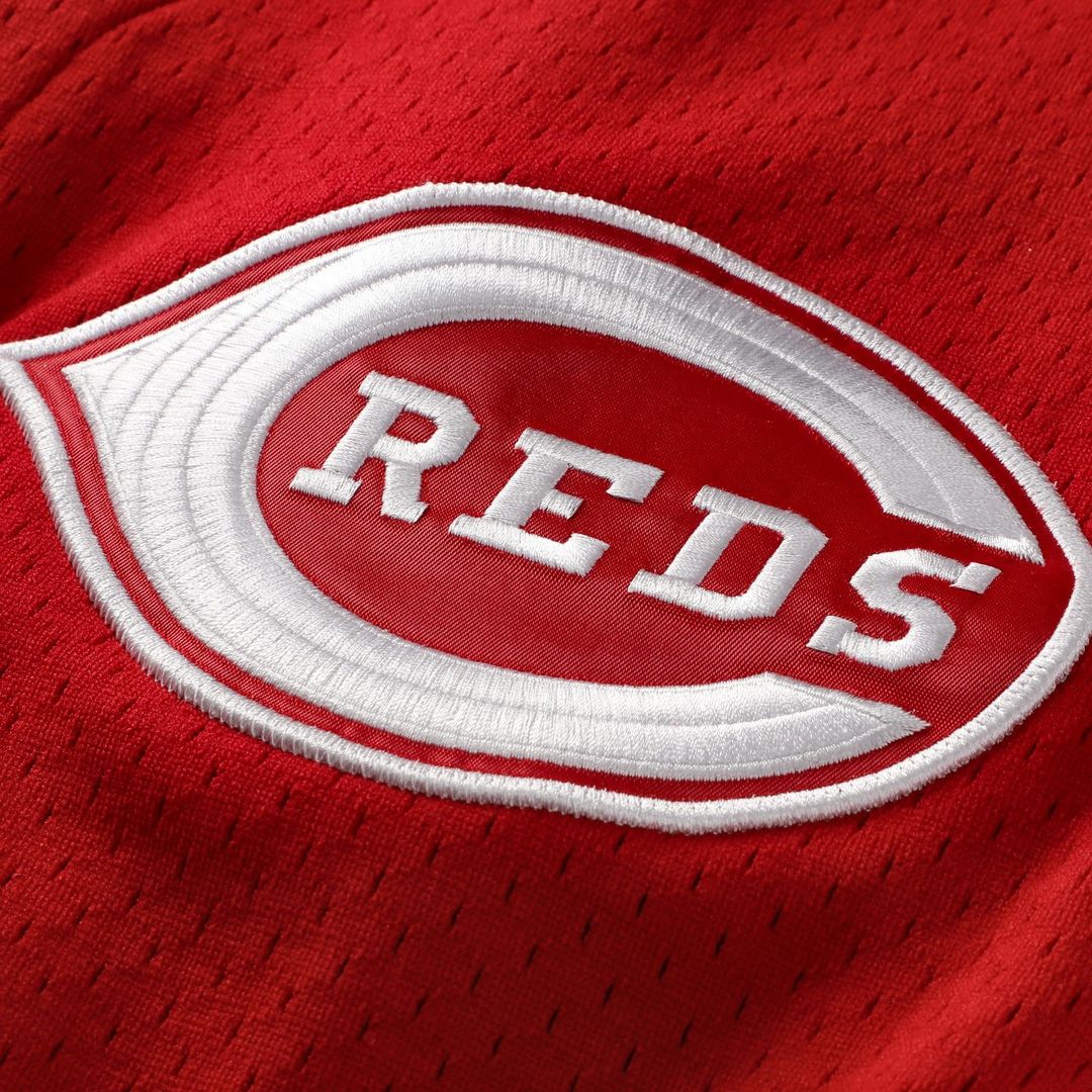 Deion Sanders Cincinnati Reds Mitchell & Ness Cooperstown Mesh Batting Practice Button-Up Jersey - Red | MLB Fan Gear